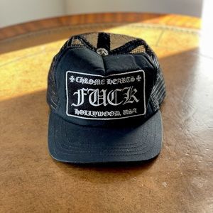 Chrome Hearts “F**K” Hollywood USA black trucker hat